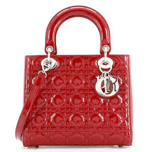 Christian Dior Medium Lady Dior NM Bag Cannage Quilt Patent